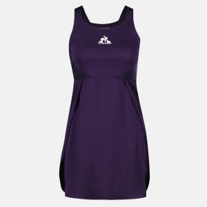Navy Women's Le Coq Sportif Performance Tennis Dress | JQSBG-7218 | Australia